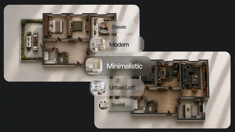 Multiple layout styles and room configurations